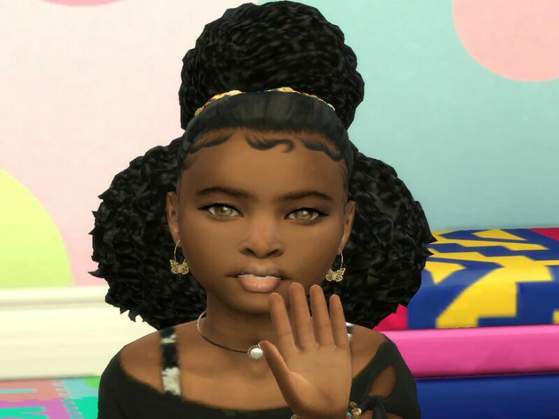 sims 4 cc updo afro puffs child by drteekaycee 2