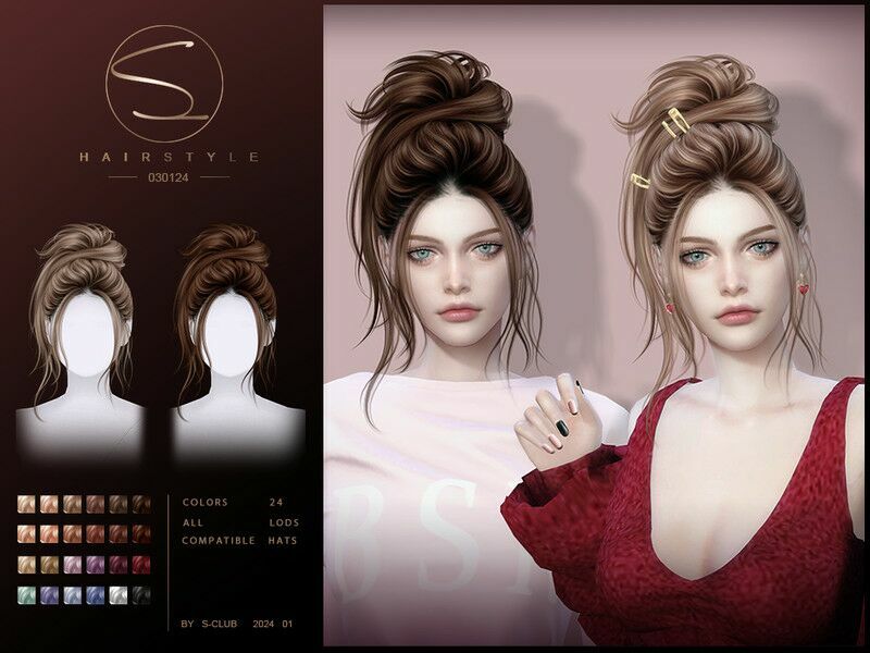 Updo Hairstyle 03012024 Sims 4 CC