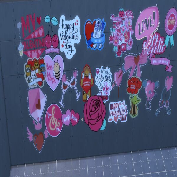 Valentine’S DAY Stickers By Moonlightsimmer Sims 4 CC