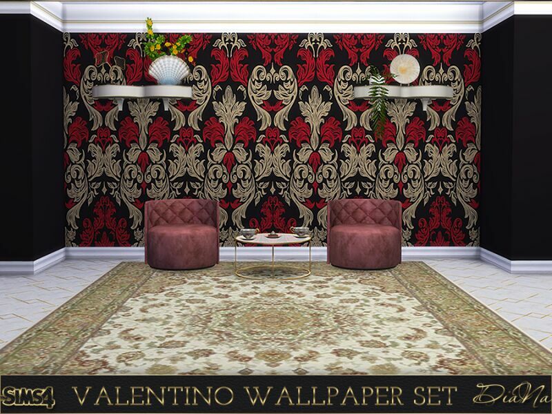 sims 4 cc valentino wallpaper by dianasims 5