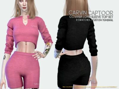 Vania Long Sleeve TOP SET Sims 4 CC