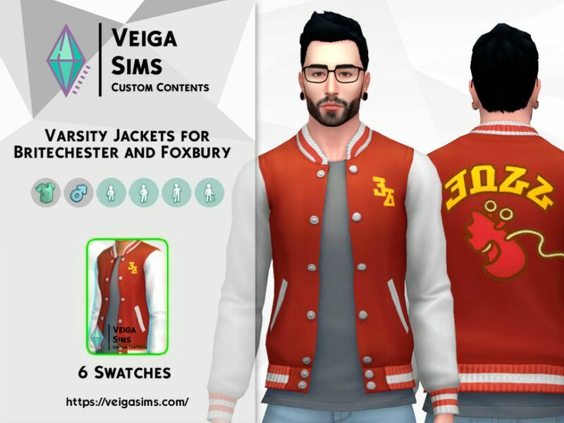 Varsity Jacket For Britechester And Foxbury Sims 4 CC