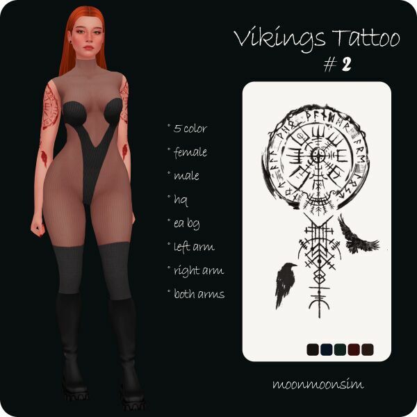 Vikings Tattoo 2 By Moonmoonsim Sims 4 CC