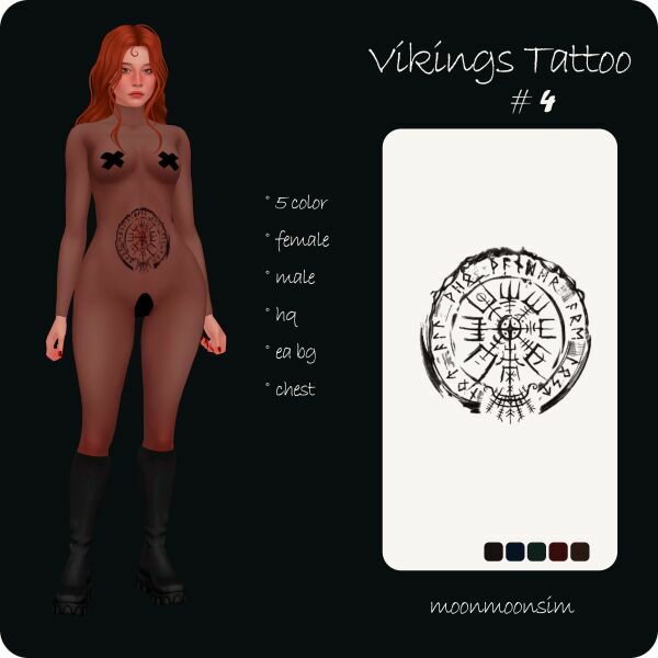 Vikings Tattoo 4 By Moonmoonsim Sims 4 CC