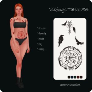 Vikings Tattoo SET Sims 4 CC