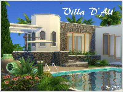 Villa D’Alt_Empty Shell (NO CC) By Philo Sims 4 CC