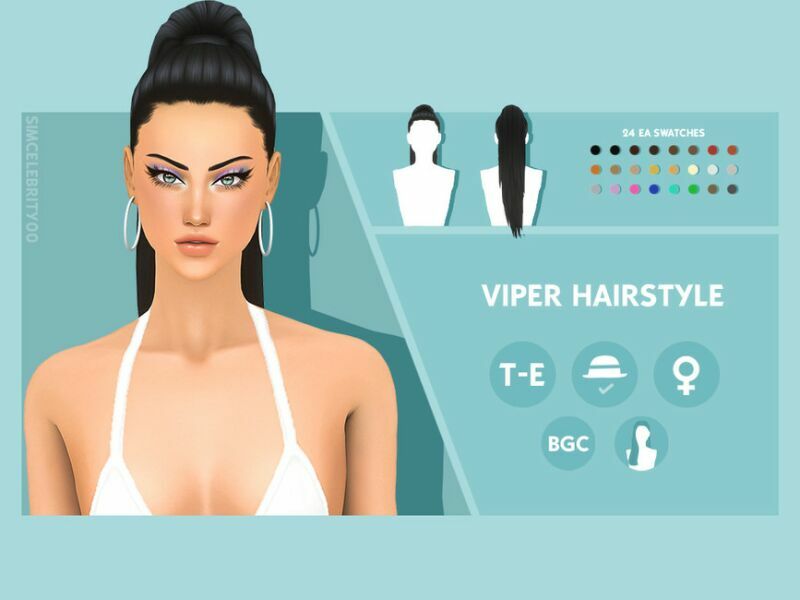 Viper Hairstyle By Simcelebrity00 Sims 4 CC