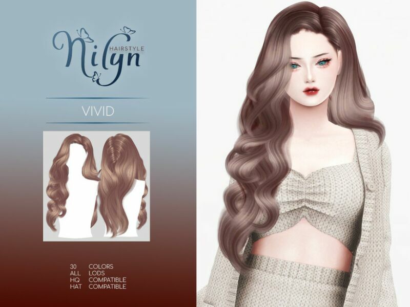 Vivid Hair – NEW Mesh By Nilyn Sims 4 CC