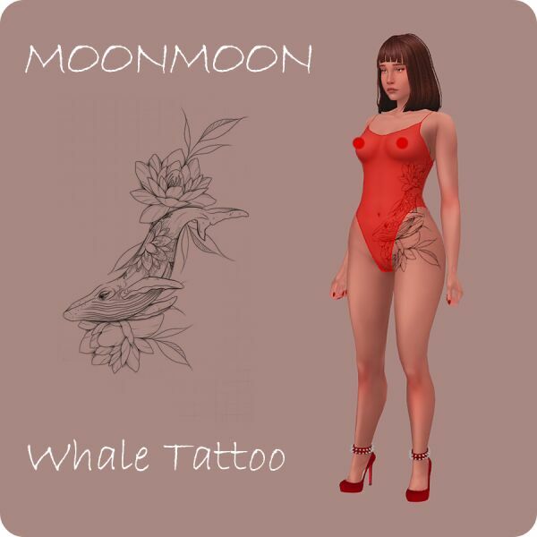 Whale Tattoo By Moonmoonsim Sims 4 CC