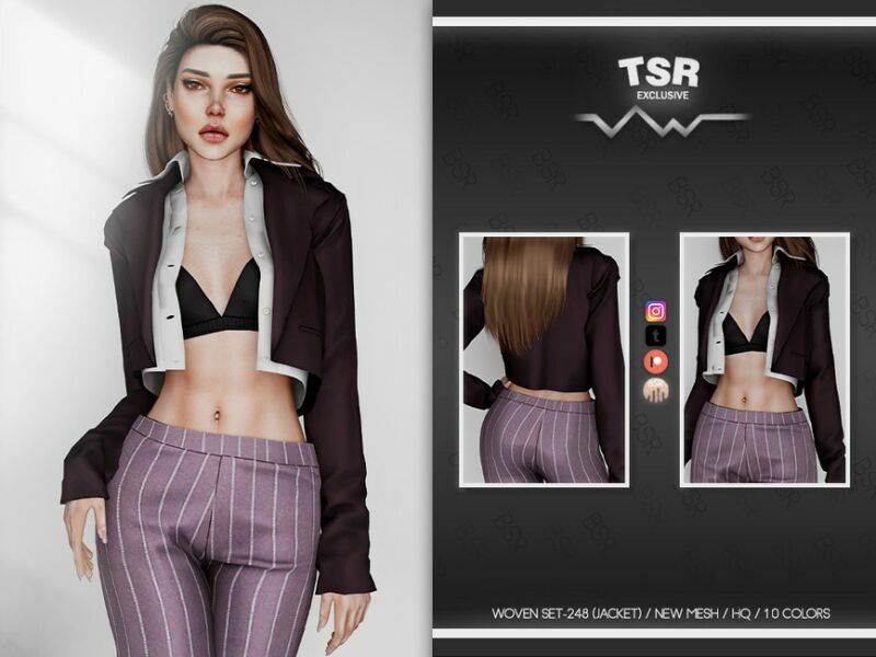 Woven SET-248 (Jacket) BD756 By Busra-Tr Sims 4 CC