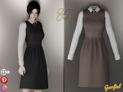 YUI Lovely Vintage Dress Sims 4 CC