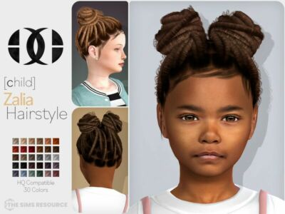 Zalia Hairstyle – Child By Darknightt Sims 4 CC