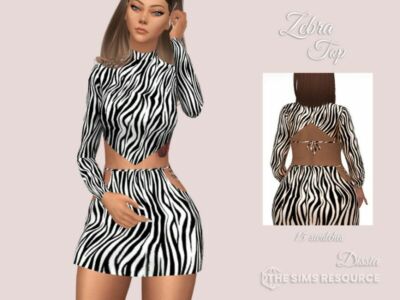 Zebra TOP By Dissia Sims 4 CC