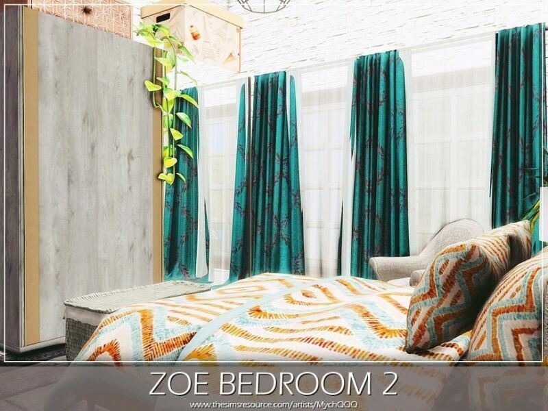 sims 4 cc zoe bedroom 2 by mychqqq 3