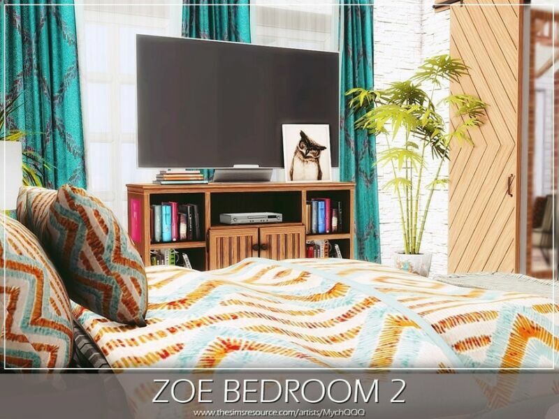 sims 4 cc zoe bedroom 2 by mychqqq 4