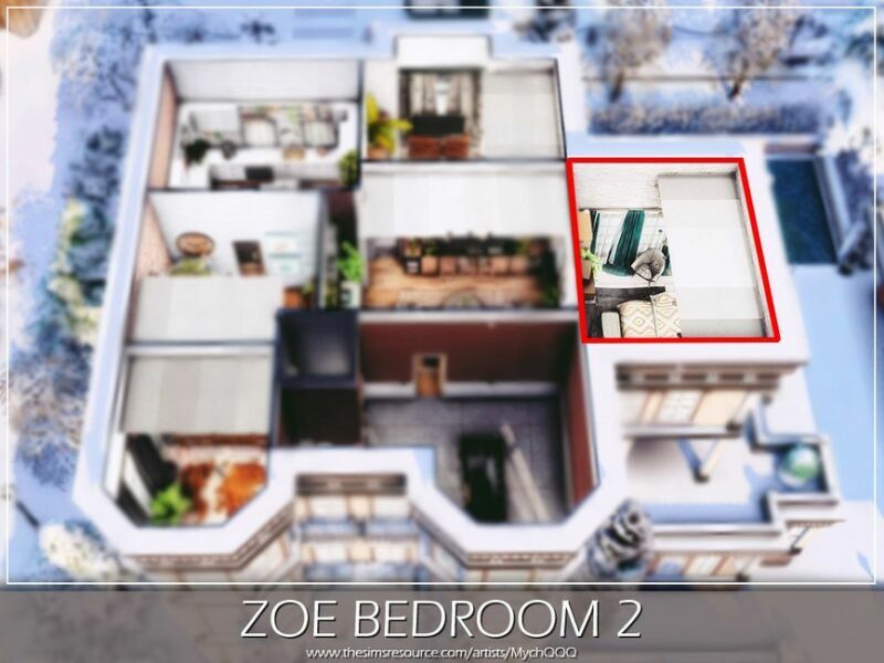 sims 4 cc zoe bedroom 2 by mychqqq 6