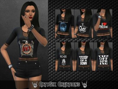 3/4 Sleeve : Tops Of Bands By Catysix Sims 4 CC