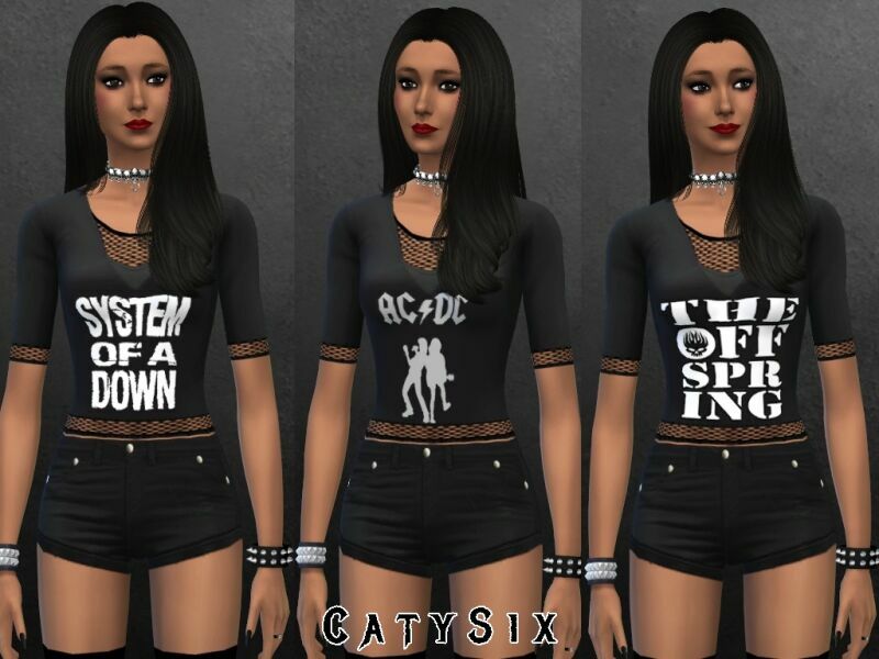 sims 4 cc 3 4 sleeve tops of bands by catysix 2