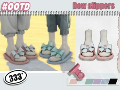 333-BOW Slippers By Asan333 Sims 4 CC