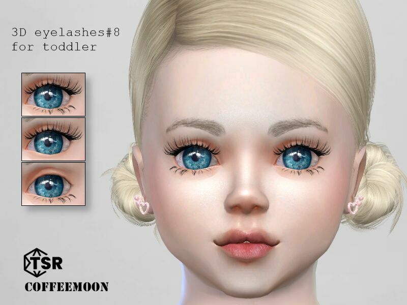 3D Eyelashes N8 For Toddler By Coffeemoon Sims 4 CC