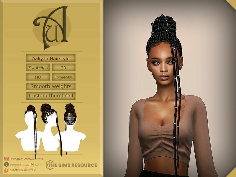 Aaliyah – Hairstyle By Aurummusik Sims 4 CC