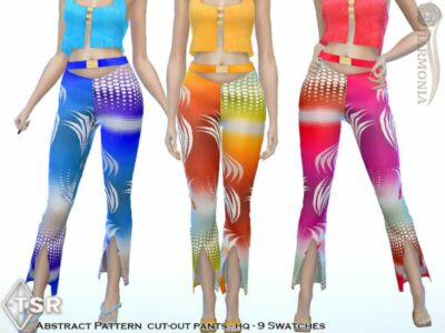 Abstract Pattern Cut-Out Pants By Harmonia Sims 4 CC