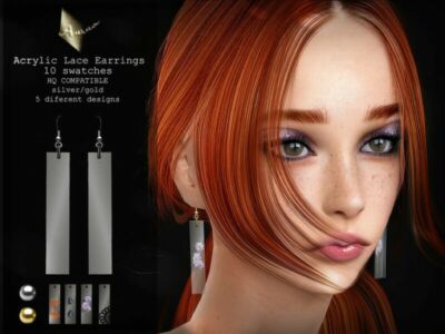 Acrylic Lace Earrings By Aurummusik Sims 4 CC