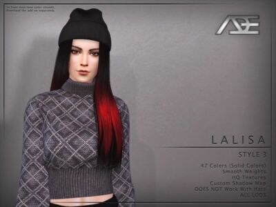 ADE – Lalisa Style 3 (Hairstyle) Sims 4 CC