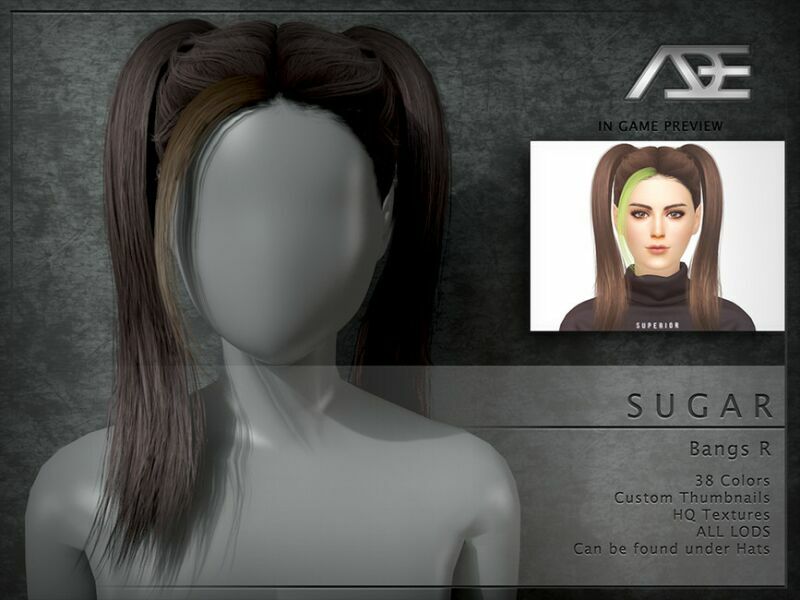 ADE – Sugar (Bangs R) Sims 4 CC