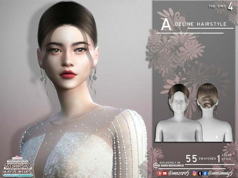 Adeline Hairstyle Sims 4 CC