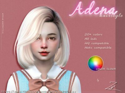 Adena Hairstyle For Kids (Medium BOB Hairstyle) By _ZY Sims 4 CC