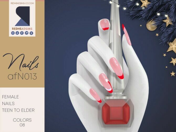 AF Nails N013 By Redheadsims Sims 4 CC