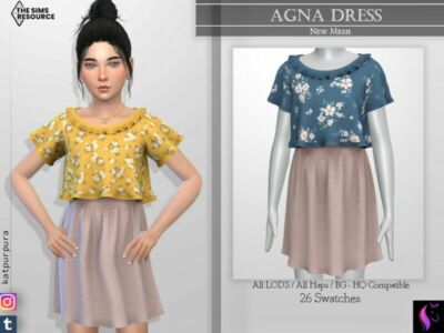 Agna Dress By Katpurpura Sims 4 CC