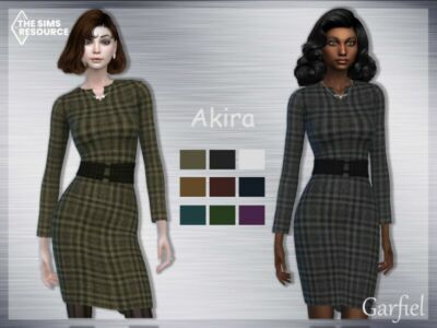 “Akira” Plaid Dress By Garfiel Sims 4 CC