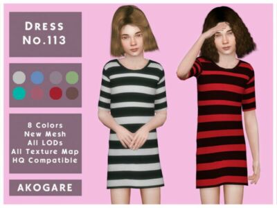 Akogare Dress NO.113 By _Akogare_ Sims 4 CC