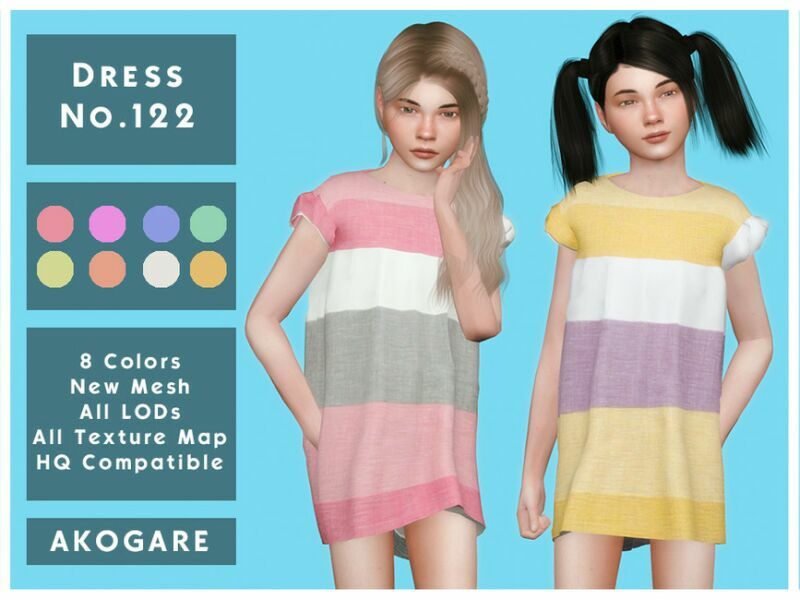 Akogare Dress NO.122 By _Akogare_ Sims 4 CC