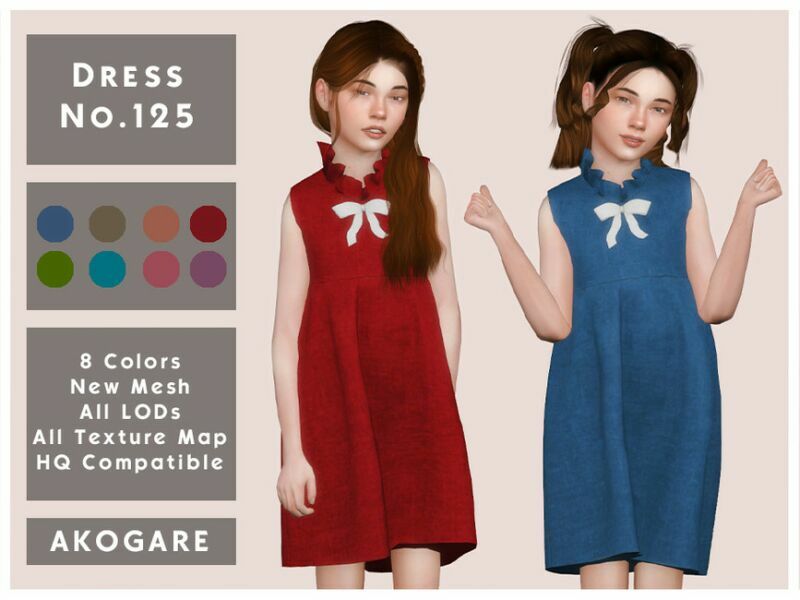 Akogare Dress NO.125 By _Akogare_ Sims 4 CC