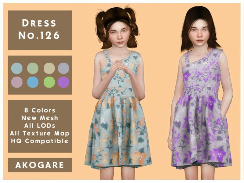 Akogare Dress NO.126 By _Akogare_ Sims 4 CC