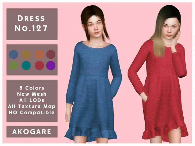 Akogare Dress NO.127 By _Akogare_ Sims 4 CC