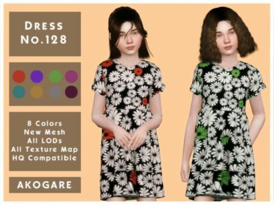 Akogare Dress NO.128 By _Akogare_ Sims 4 CC