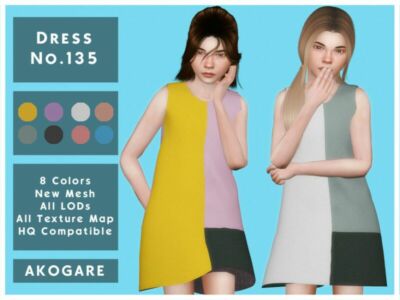 Akogare Dress NO.135 By _Akogare_ Sims 4 CC