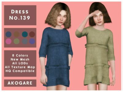 Akogare Dress NO.139 By _Akogare_ Sims 4 CC