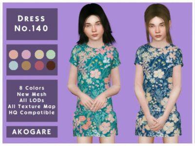 Akogare Dress NO.140 By _Akogare_ Sims 4 CC