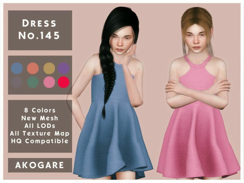 Akogare Dress NO.145 By _Akogare_ Sims 4 CC