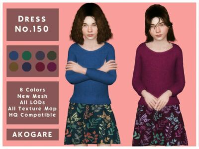 Akogare Dress NO.150 By _Akogare_ Sims 4 CC