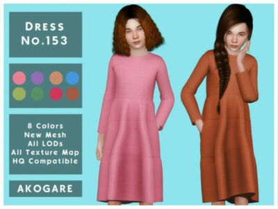 Akogare Dress NO.153 By _Akogare_ Sims 4 CC