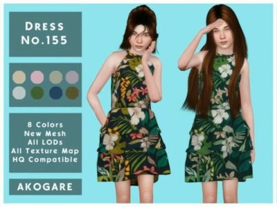 Akogare Dress NO.155 By _Akogare_ Sims 4 CC