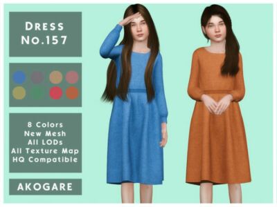 Akogare Dress NO.157 By _Akogare_ Sims 4 CC