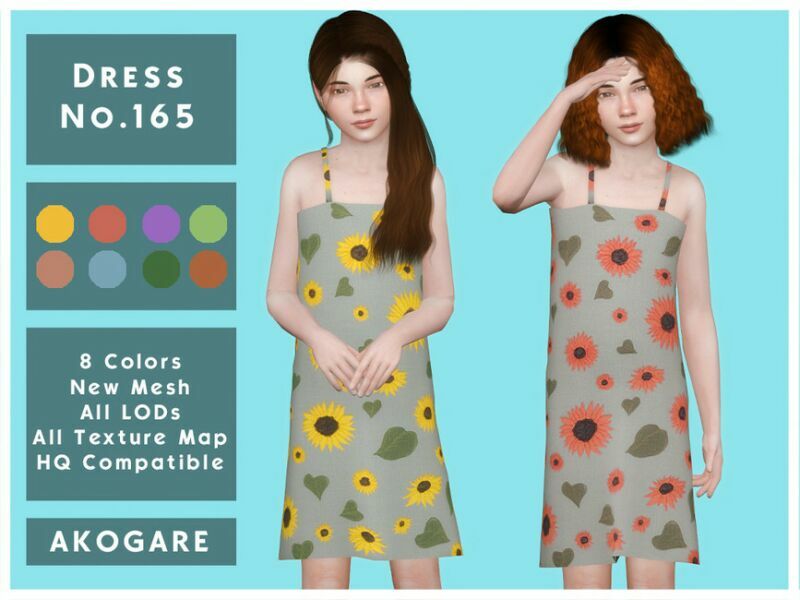 Akogare Dress NO.165 By _Akogare_ Sims 4 CC