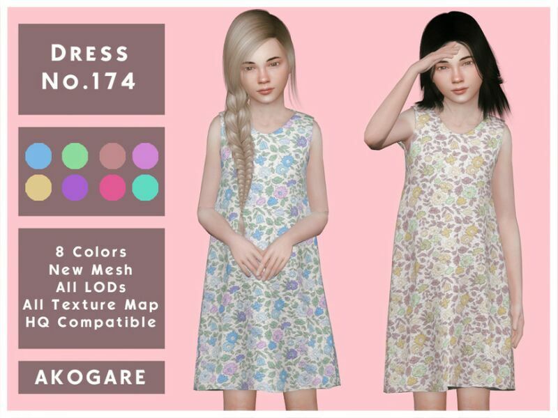 Akogare Dress NO.174 By _Akogare_ Sims 4 CC